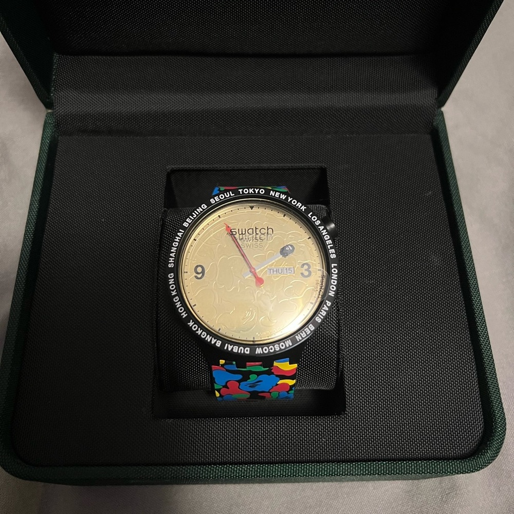 Bape Swatch Black Camo Watch 2020